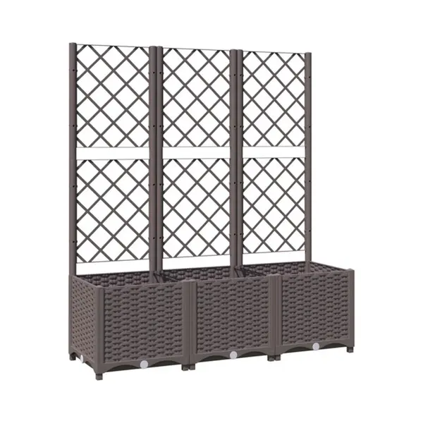 Vidaxl - Garden Planter With Trellis Brown 120x40x136 Cm Pp thumbnail