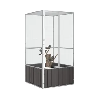 VidaXL Vogelkäfig Anthrazit 111x107x211, 5 Cm Verzinkter Stahl