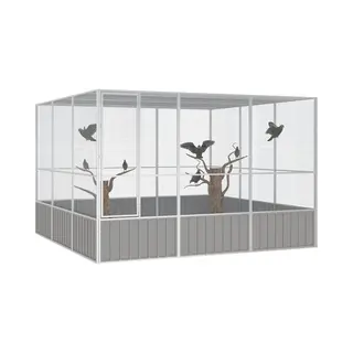 VidaXL Vogelkooi 302, 5x324, 5x211, 5 Cm Gegalvaniseerd Staal Grijs