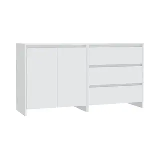 VidaXL 2-tlg. Sideboard Weiß Holzwerkstoff