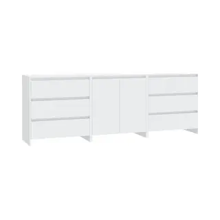 VidaXL 3-tlg. Sideboard Weiß Holzwerkstoff