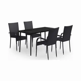 VidaXL 5-tlg. Garten-Essgruppe Schwarz
