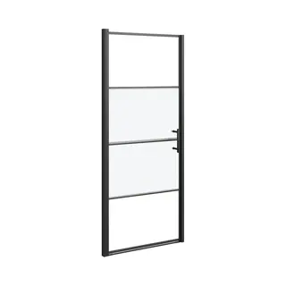 VidaXL Duschtür 91x195 Cm Halbmatt Hartglas Schwarz