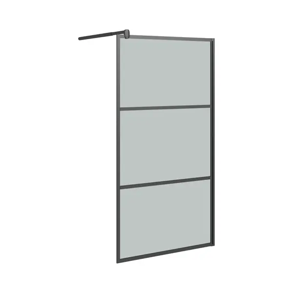 Vidaxl - Duschwand Für Walk-in Dusche 100x195 Cm Dunkel Esg Glas Schwarz thumbnail