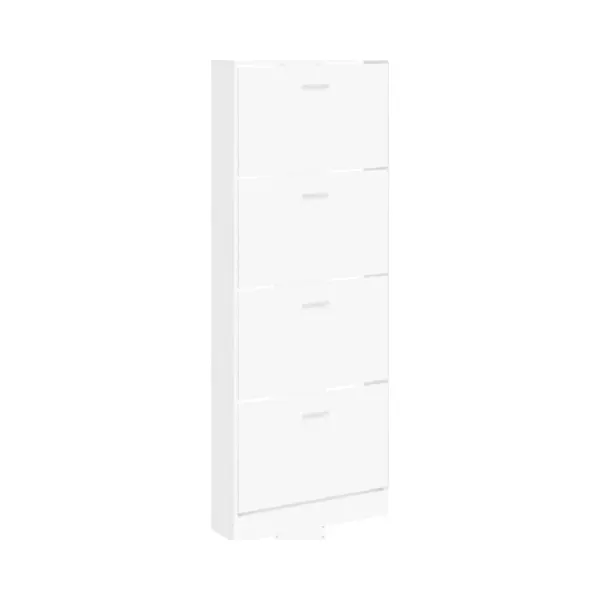 VidaXL Schuhschrank Weiß 59x17x150 Cm Holzwerkstoff thumbnail