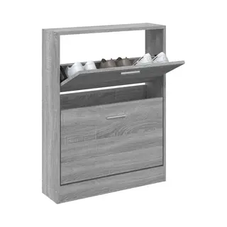 Vidaxl Schuhschrank Sonoma Grau 59x17x81 Cm Aus Spanplatte