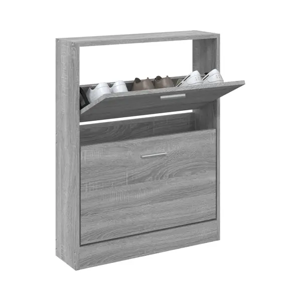 Vidaxl Schuhschrank Sonoma Grau 59x17x81 Cm Aus Spanplatte thumbnail
