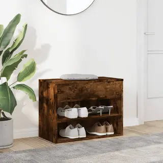 Schuhbank Räuchereiche 60x30x45 Cm Holzwerkstoff Vidaxl