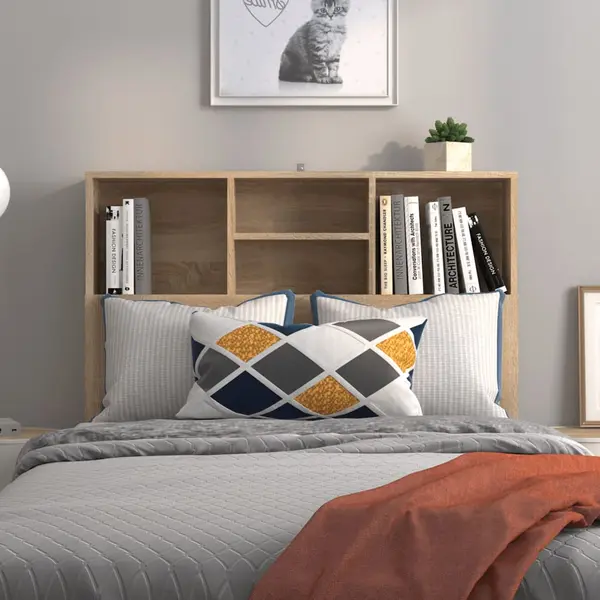 Bett-kopfteil Mit Ablagen Sonoma-eiche 100x19x103, 5 Cm Vidaxl thumbnail