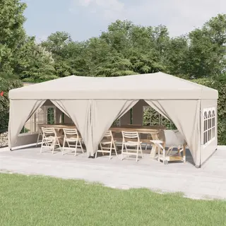 Partyzelt Faltbar Mit Seitenwänden Creme 3x6 M - Vidaxl