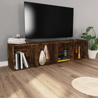 Bücherschrank/tv-schrank Räuchereiche 36x30x143cm Holzwerkstoff - Vidaxl