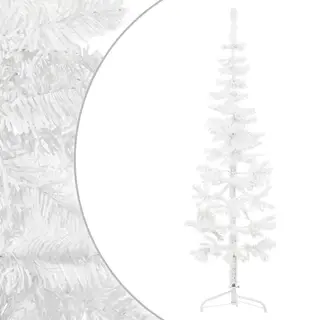 VidaXL - Kunstkerstboom - Half - Met - Standaard - Smal - 150 - Cm - Wit
