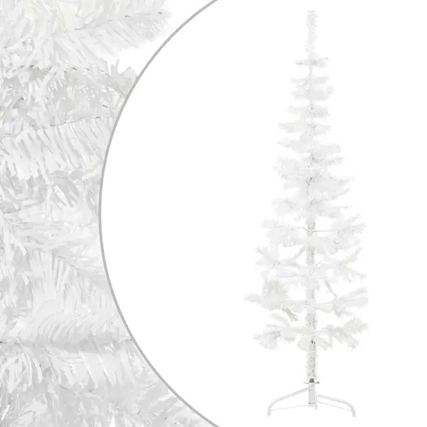 Künstlicher Halb-weihnachtsbaum Mit Ständer Schlank Weiß 150 Cm Vidaxl thumbnail