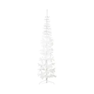 VidaXL - Kunstkerstboom - Half - Met - Standaard - Smal - 210 - Cm - Wit