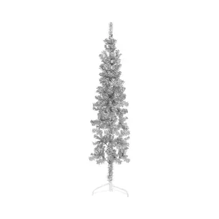 Künstlicher Halb-weihnachtsbaum Ständer Schlank Silbern 180 Cm Vidaxl