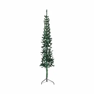 VidaXL - Kunstkerstboom - Half - Met - Standaard - Smal - 240 - Cm - Groen
