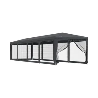 VidaXL Partyzelt Mit 10 Mesh-Seitenwänden Anthrazit 3x12 M Hdpe
