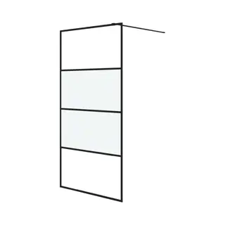 VidaXL Inloopdouchewand 100x195 Cm Halfmat Esg-glas Zwart