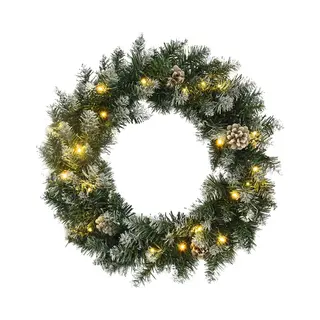 VidaXL - Kerstkrans - Met - Led-lampjes - 60 - Cm - Pvc - Groen