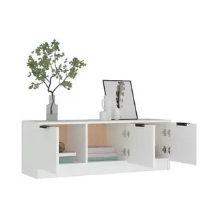 VidaXL Meuble Tv Bois D'ingénierie Blanc 102x35x36, 5 Cm