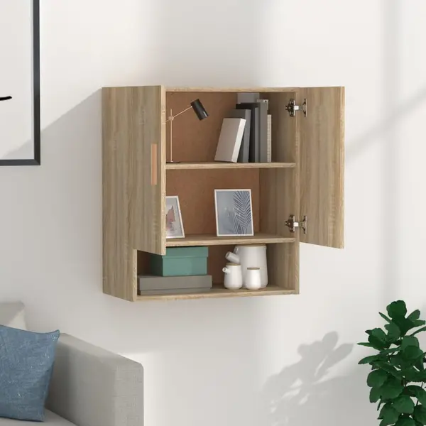 VidaXL Wandkast 60x31x70 Cm Bewerkt Hout Sonoma Eikenkleurig thumbnail