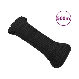 VidaXL Bootsseil Schwarz 4 Mm 500 M Polypropylen