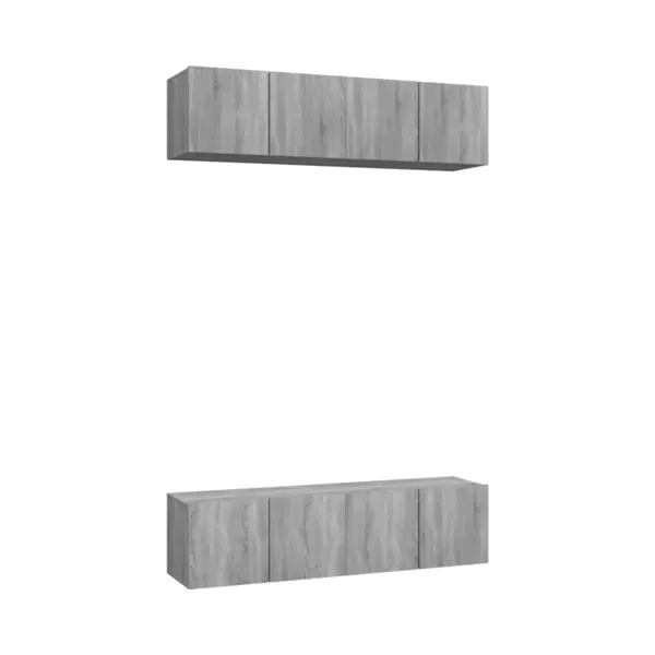 VidaXL Tv-Wandschränke 4 Stk. Grau Sonoma 60x30x30 Cm Holzwerkstoff thumbnail