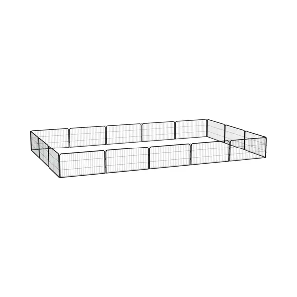 VidaXL 16-tlg. Hundelaufstall Schwarz 100x50cm Stahl Pulverbeschichtet thumbnail