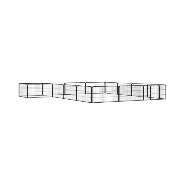 VidaXL 16-tlg. Hundelaufstall Schwarz 100x50cm Stahl Pulverbeschichtet thumbnail