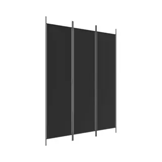 3-tlg. Paravent Schwarz 150x200 Cm Stoff Vidaxl