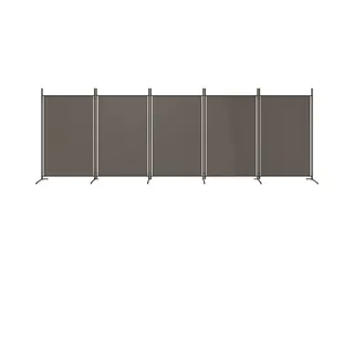 VidaXL 5-Panel Room Divider In Anthracite – Versatile Living Room/Bedroom Divider, 100% Polyester Fabric, Foldable Design, Modern Style, 433x180 Cm
