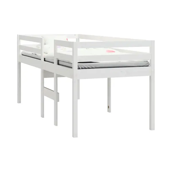 Hochbett Weiß 75x190 Cm Massivholz Kiefer Vidaxl thumbnail
