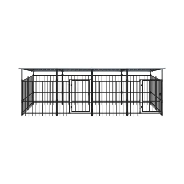 Vidaxl Outdoor-hundezwinger Mit Dach Stahl 7, 51 M² thumbnail