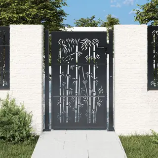 Gartentor Anthrazit 105x155 Cm Stahl Bambus-design - Vidaxl