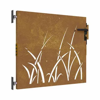 Garden Gate 85x75 Cm Corten Steel Grass Design Vidaxl