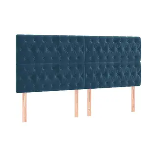 Kopfteil Dunkelblau 200 X 7 X 118/128 Cm Samt Vidaxl