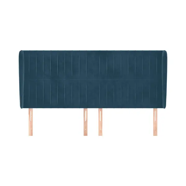 Kopfteil Mit Ohren Dunkelblau 183x23x118/128 Cm Samt Vidaxl thumbnail