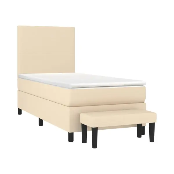 VidaXL Boxspringbett Mit Matratze Creme 90x200 Cm Stoff thumbnail