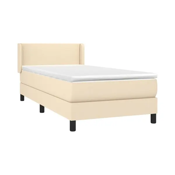 Boxspringbett Mit Matratze Creme 90x200 Cm Stoff Vidaxl thumbnail