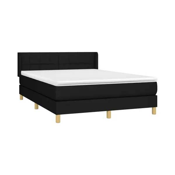 VidaXL Boxspringbett Mit Matratze Schwarz 140x190 Cm Stoff thumbnail