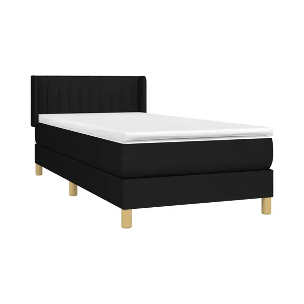 Boxspringbett Mit Matratze Schwarz 90x190 Cm Stoff Vidaxl thumbnail