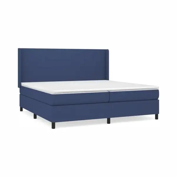 VidaXL Boxspring Met Matras Stof Blauw 200x200 Cm thumbnail