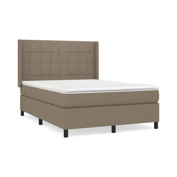 VidaXL Boxspringbett Mit Matratze Taupe 140x190 Cm Stoff thumbnail