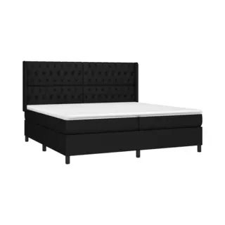 VidaXL Boxspringbett Mit Matratze Schwarz 200x200 Cm Stoff