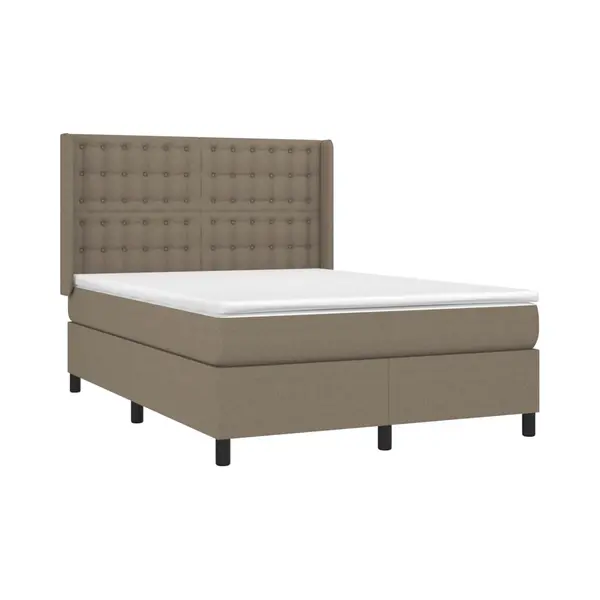 Boxspringbett Mit Matratze Taupe 140x190 Cm Stoff Vidaxl thumbnail