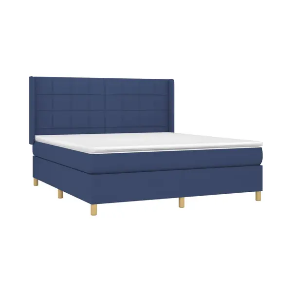 VidaXL Boxspringbett Mit Matratze Blau 180x200 Cm Stoff thumbnail