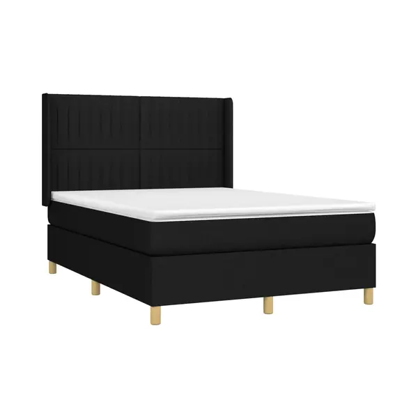 Boxspringbett Mit Matratze Schwarz 140x200 Cm Stoff Vidaxl thumbnail