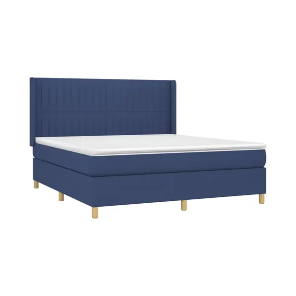 Boxspringbett Mit Matratze Blau 180x200 Cm Stoff Vidaxl thumbnail