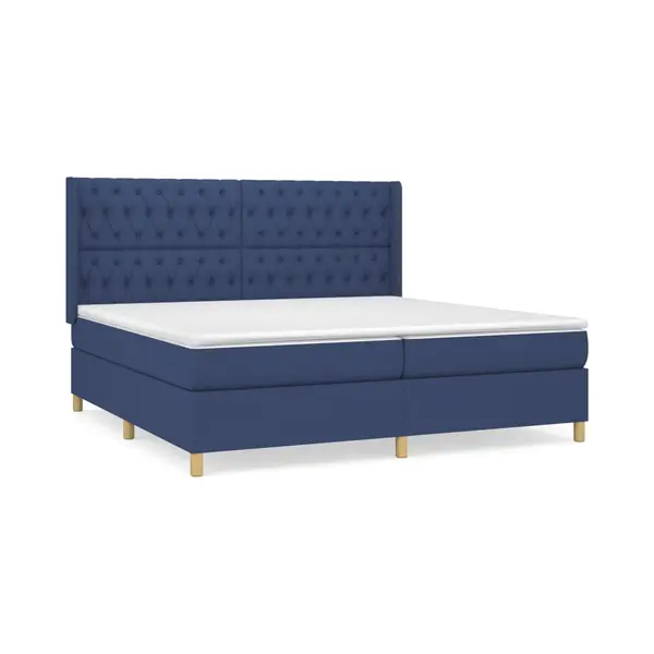 VidaXL Boxspringbett Mit Matratze Blau 200x200 Cm Stoff thumbnail