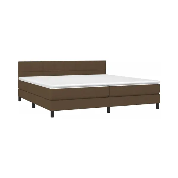 Boxspringbett Mit Matratze & Led Dunkelbraun 200x200 Cm Stoff Vidaxl thumbnail